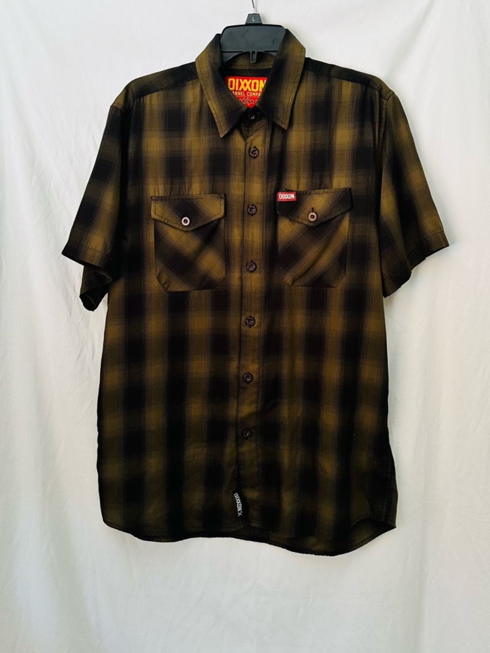 Dixxon “The Corps” Flannel Shirt Men’s Medium Green Black Plaid Short Sleeve